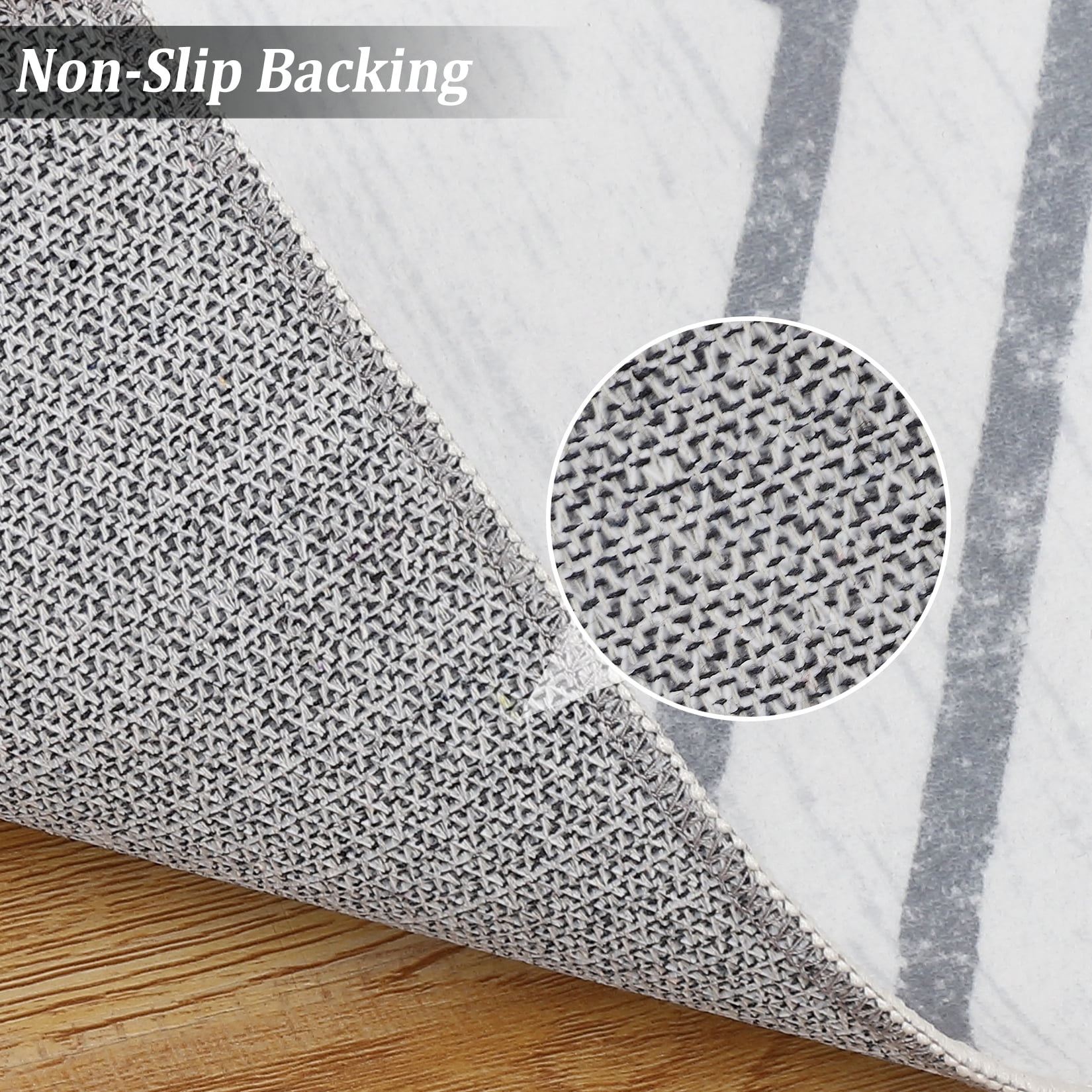 HOMERRY Runner Rug 2' x 6' Washable Modern Moroccan Geometric Hallway Runner Carpet for Doorway Bedside, Gray