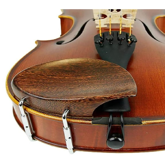Musical Works Teka Model Violin Chinrest, 4/4 Full Size, Tamarin Wood with Chromium Brackets, Ergonomic Design, 1 Piece