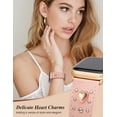 thumbnail image 3 of Wearlizer Leather Band Compatible with Apple Watch Band for Women 38/40/41/42/44/45/46/49mm, Studded Heart Charm Designer Strap, Dressy Slim iWatch Band for Series 11/10/9/8/7/6/5/4/SE/Ultra, 3 of 6