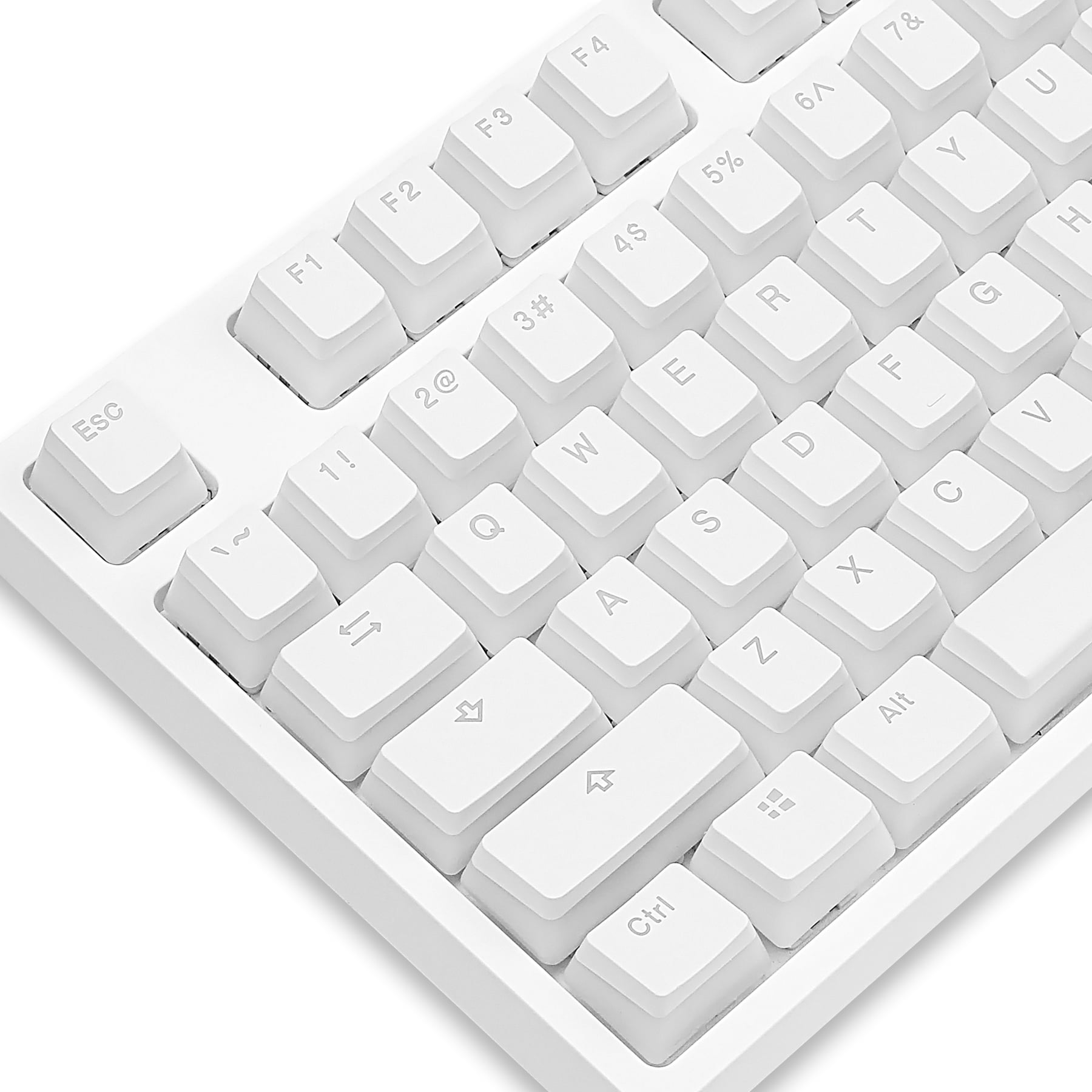 PBT Keycaps Pudding Keycaps OEM Profile Doubleshot Backlit Translucent Keyset for US UK Layout 61 68 84 87 104 108 MX Switches Mechanical Keyboard,White