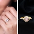 thumbnail image 3 of Rosec Jewels Lab Grown Pink Diamond Engagement Ring - Pink White Diamond Ring (1 Carat, Fancy Pink Color VVS Clarity), 18K Yellow Gold, US 4.50, 3 of 9