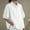 White, variant on Women's Puff Sleeve Shirt Cotton And Linen Half-Sleeved Shirt Summer Loose Fit Blouse With Pocket