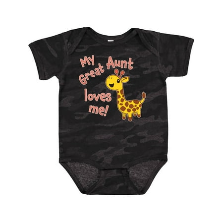 

Inktastic My Great Aunt Loves Me- Cute Giraffe Gift Baby Boy or Baby Girl Bodysuit