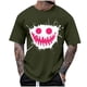 thumbnail image 2 of Blusas y camisas de manga corta con cuello redondo para hombre, blusas casuales de verano a la moda con cuello redondo y estampado para hombre., 2 of 4