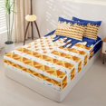 thumbnail image 2 of Homewish Waffle American Flag Zipper Twin Comforter Sets with Fitted Sheet and 2 Pillowcases For Kids,Navy Ice Cream Drip Zipper Bedding Set,Colorful Polka Dots Reversible,4 Pieces, 2 of 7