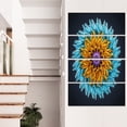 thumbnail image 1 of Yellow Blue Abstract 3D Flower - Flowers Canvas Wall Artwork, 1 of 4