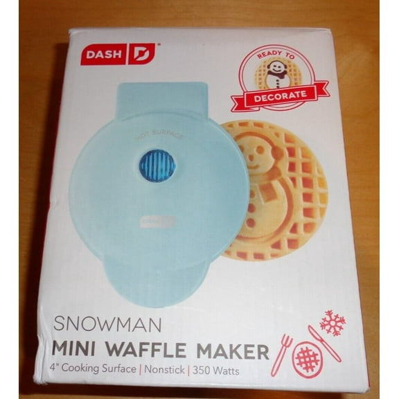 Dash Snowman Waffle Maker 2022 Limited Edition New Mini Holiday Wafflemaker  NEW