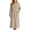 Khaki, variant on Fleece Nightgowns for Women Long Sleeve Soft Plush Warm Cozy Pajamas Fall Winter Sleepwear with Pockets