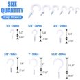 thumbnail image 3 of 200Pcs 6 Sizes Black White Vinyl Coated Cup Hooks Screw-in Ceiling Hooks Screw Hooks Mug Hooks Hangers Assortment Kit for Home and Office Use, 3 of 5