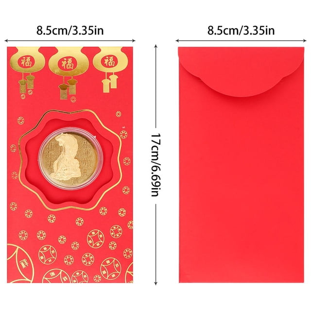 10Pcs Enveloppes Rouges Chinoises Enveloppes d'Argent Chanceux 2022 Nouvel An Chinois Enveloppe de Tigre Feuille d'Or