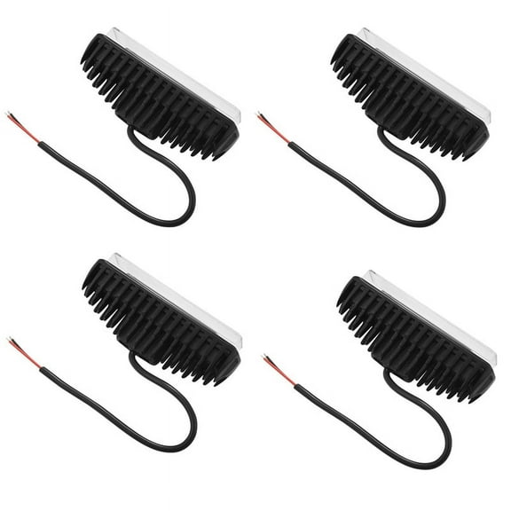 4X 4 Inch 30W Blue Line LED Forklift Truck Car Warning Lamp Safety Light Bar Warehouse Danger Area Light,10-80V (1Pcs),4 * Work Light Bar 4 * Bracket,Black