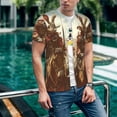 thumbnail image 6 of Lsque Western Rabbit Cowboy Pattern Mens Polo Golf Shirts Funny Graphics Shorts Sleeve Button Shirts Baseball T-shirt-Medium, 6 of 7