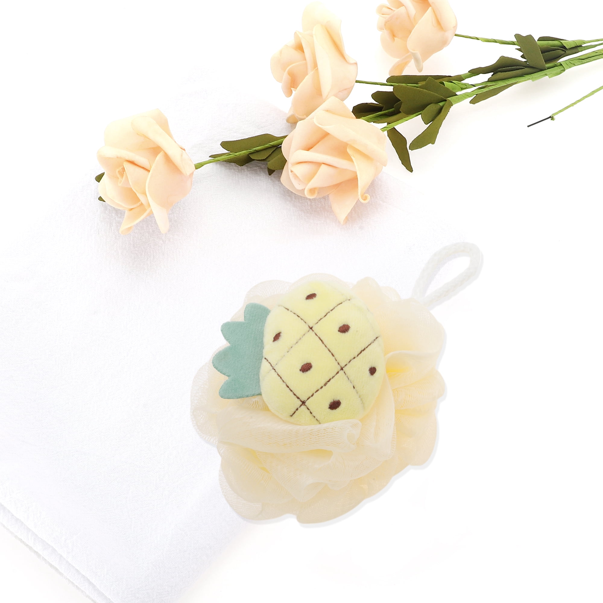 Unique Bargains Fruit Bath Shower Loofah Sponge 1 Pc Beige