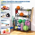 thumbnail image 3 of Weight Rack,Blacksmith 3-Layers Extra Large Heavy Duty Dumbbell Rack,Sports Equipment Organizer with Wheels and Hooks,Black, 3 of 8