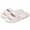 Off White Upper, Off White Sole, variant on BOERTEU Women Striped Embroidered Fuzzy Open Toe House Slippers
