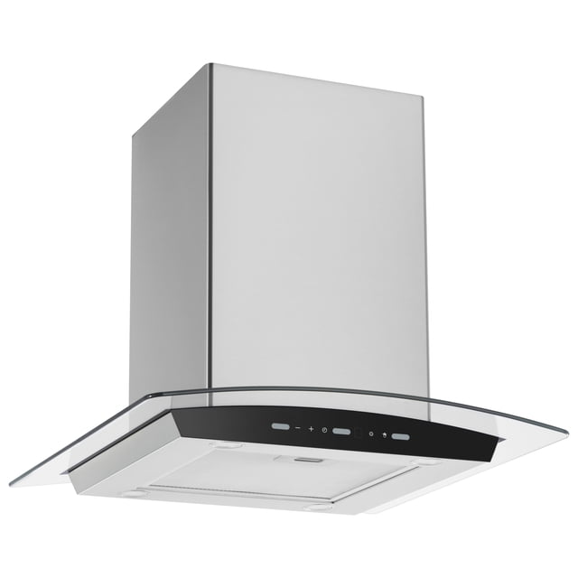 CAMPANA DE ACERO INOXIDABLE VIDRIO TEMPLADO CURVO 76CM