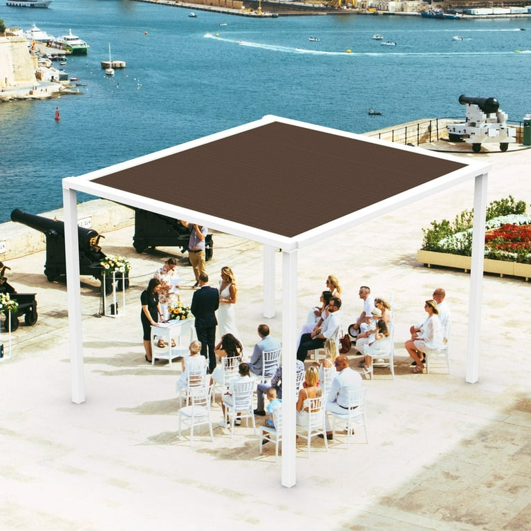 10 x 12 Mocha Rectangle Sun Shade Sail Canopy Mesh Fabric UV