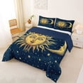 thumbnail image 2 of Homewish Vintage Boho Sun Moon Queen Comforter Set,Dreamy Stars Comforter Sets Queen,Blue,Navy Blue Reversible,3-Piece,1 Comforter and 2 Pillowcases, 2 of 7