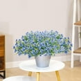 thumbnail image 7 of 6 Bundles Artificial Fake Flowers UV Resistant Plastic Plants Silk Faux Flowers for Outdoor Planters Home Indoor Outside Garden Porch Window DIY Decoration(Blue), 7 of 7