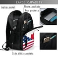 thumbnail image 3 of Hirioo USA Canada Flag for Travel Laptop Backpack with USB Charging Port for Men and Women, 3 of 7