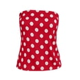 thumbnail image 7 of Yrmaups Strapless Polka Dot Tank Top for Women, Casual Boho Slim Crop Top, Stretchy Basic Tee for Party Vacation Beach Daily Wear, Wine XL, 7 of 7