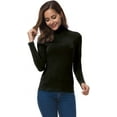 thumbnail image 2 of SMZ Women Long Sleeve Turtleneck Slim Fitted Based Layer Lightweight Active Shirt Pullover Tops, 2 of 6