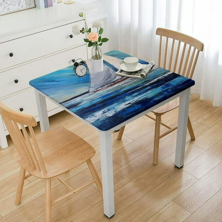 

QFMY Sailboat Waves Ocean Square Tablecloth 100% Polyester Fiber 40*40