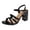 Black, variant on Women's Block Chunky Heels Sandals Open Toe Ankle Strappy Comfortable Dressy Shoes Bridal Wedding Prom Party Pumps with Adjustable Strap Beige Size 8