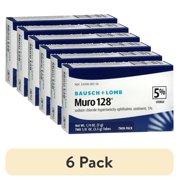 (6 pack) Bausch & Lomb Muro 128 Sodium Chloride Ointment 5% Twin Pack 1/8 Oz Each