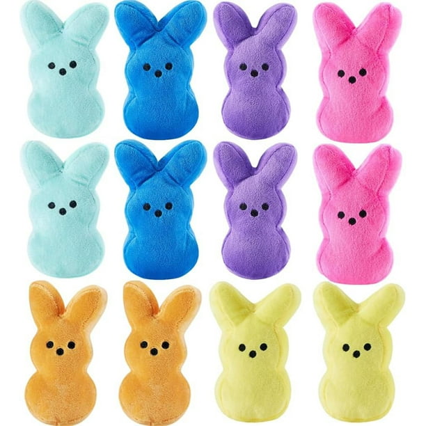 vizethru 12 pcs Easter Bunny Plush Toys Decorations Cute Animal Bunny  Stuffed Doll Easter Basket Stuffers Gift for Kids (6 inches) 