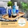 thumbnail image 2 of Bamboo Vanity Tray - Bathroom Decor Organizer for Counter - Modern Home Decor Organization Set for Soap Dispenser Candle Jewellery Perfume - 12in x 6in, 2 of 6
