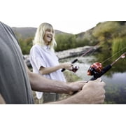 Zebco Dock Demon Spincast Combo, 30 1 Piece Fishing Rod, Red