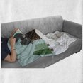 thumbnail image 6 of Log Cabin Soft Flannel Fleece Throw Blanket, Greeting Card Sketch with Small Wooden Lodge in Winter Theme, Cozy Plush for Indoor and Outdoor Use, 60" x 80", Pale Seafoam Multicolor, by Ambesonne, 6 of 6