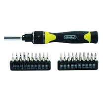 GENERAL 70210 Ratcheting Screwdriver, Dual, Multi-Bit Drive, 6-3/4 in OAL
