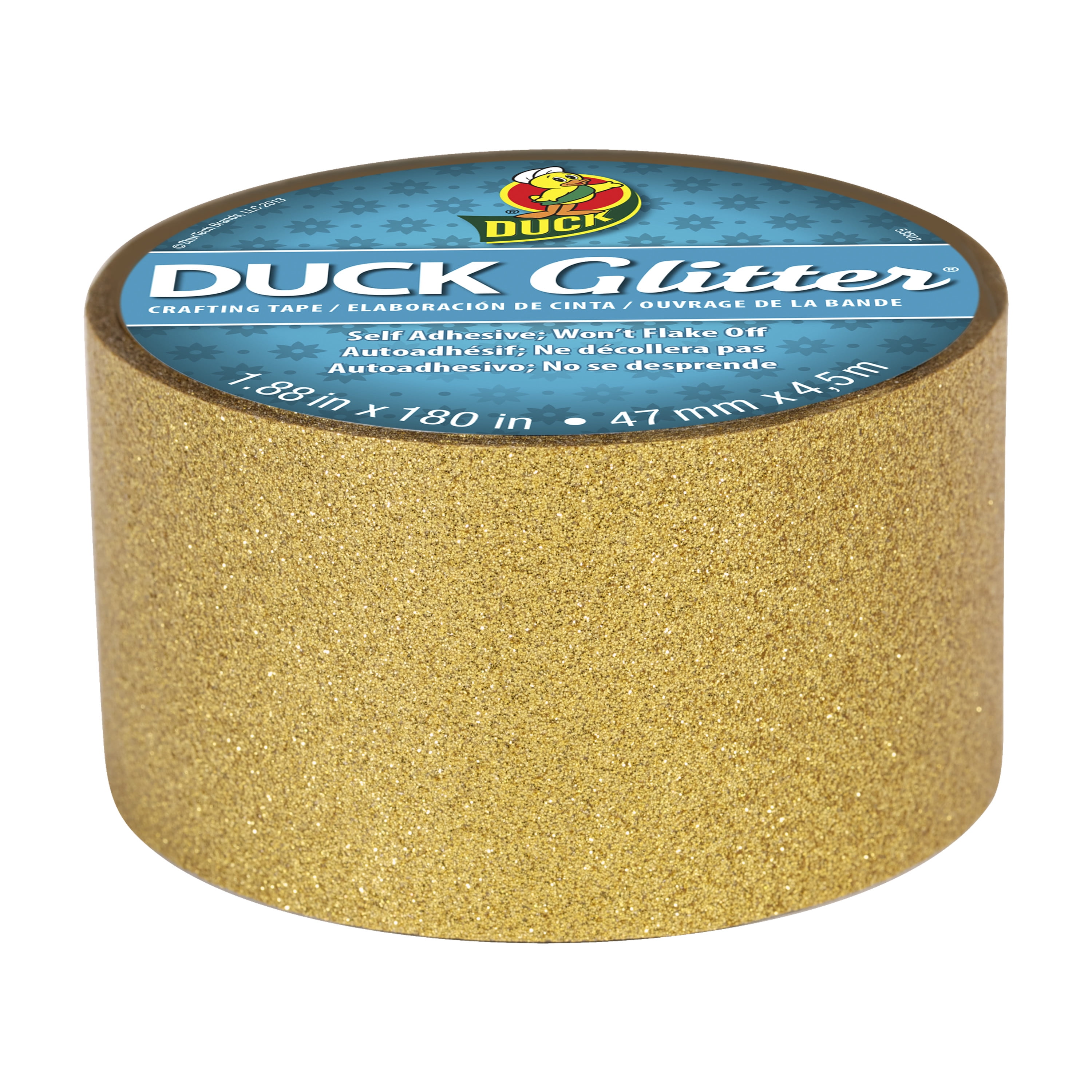 (4 pack) Duck Glitter Crafting Tape, 1.88 in. x 180 in., Gold