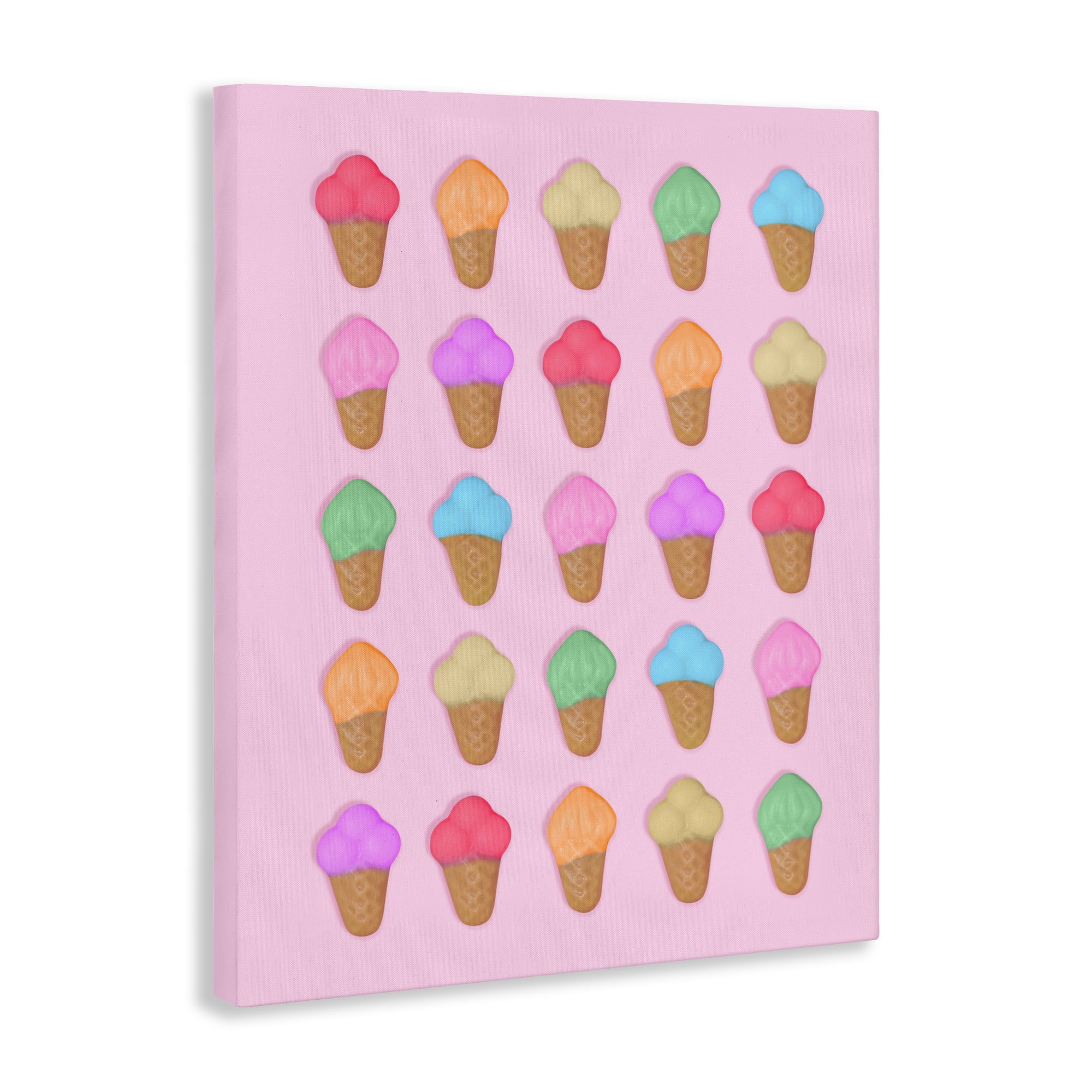Stupell Industries Ice Cream Shaped Candies Canvas Wall Art, design by LISH Creative