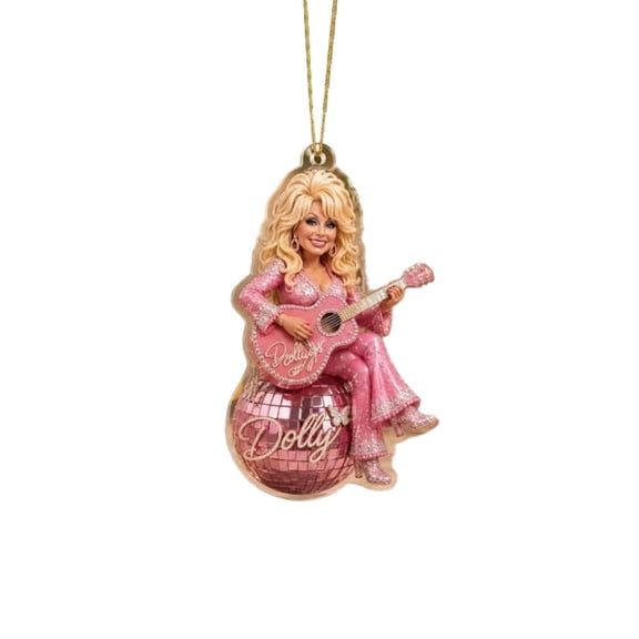 Country Music Legend Memorial Christmas Ornament, Dolly Acrylic Hanging Keepsake For Christmas Tree Decor, Holiday Home Display And Fan Collection