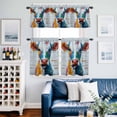 thumbnail image 2 of Abstract Cow Kitchen Curtains Sets for Windows 24 Inch Length, Farmhouse Colorful Animals Oil Painting Rod Pocket Window Treatments Tier Curtains and Valances Set for Bedroom/Bathroom, 2 of 8