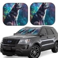 thumbnail image 1 of Vsdgher Colorful Plant Wolf Print Car Windshield Sun Shade, Reflective Sunshade Window Sunshade Sun Visor Protector Fit for Cars,Trucks,SUVs-Large, 1 of 6
