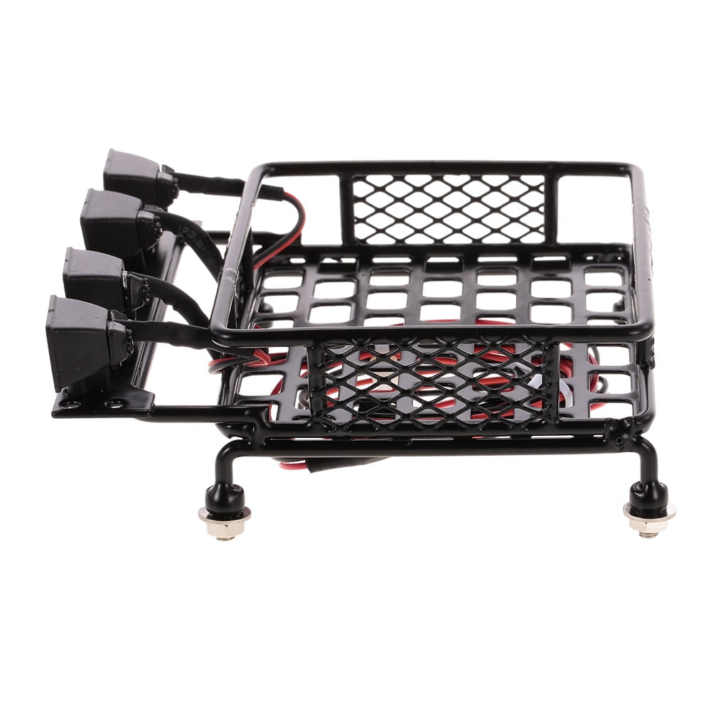Festnight Roof Rack Luggage Carrier with Light Bar for 1//10 RC Crawler Axial SCX10 D90 110 Traxxas TRX-4 Tamiya HSP RC Car Parts