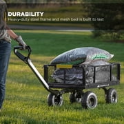 Gorilla Carts Towable Steel Utility Cart - 900 lb Capacity - Black