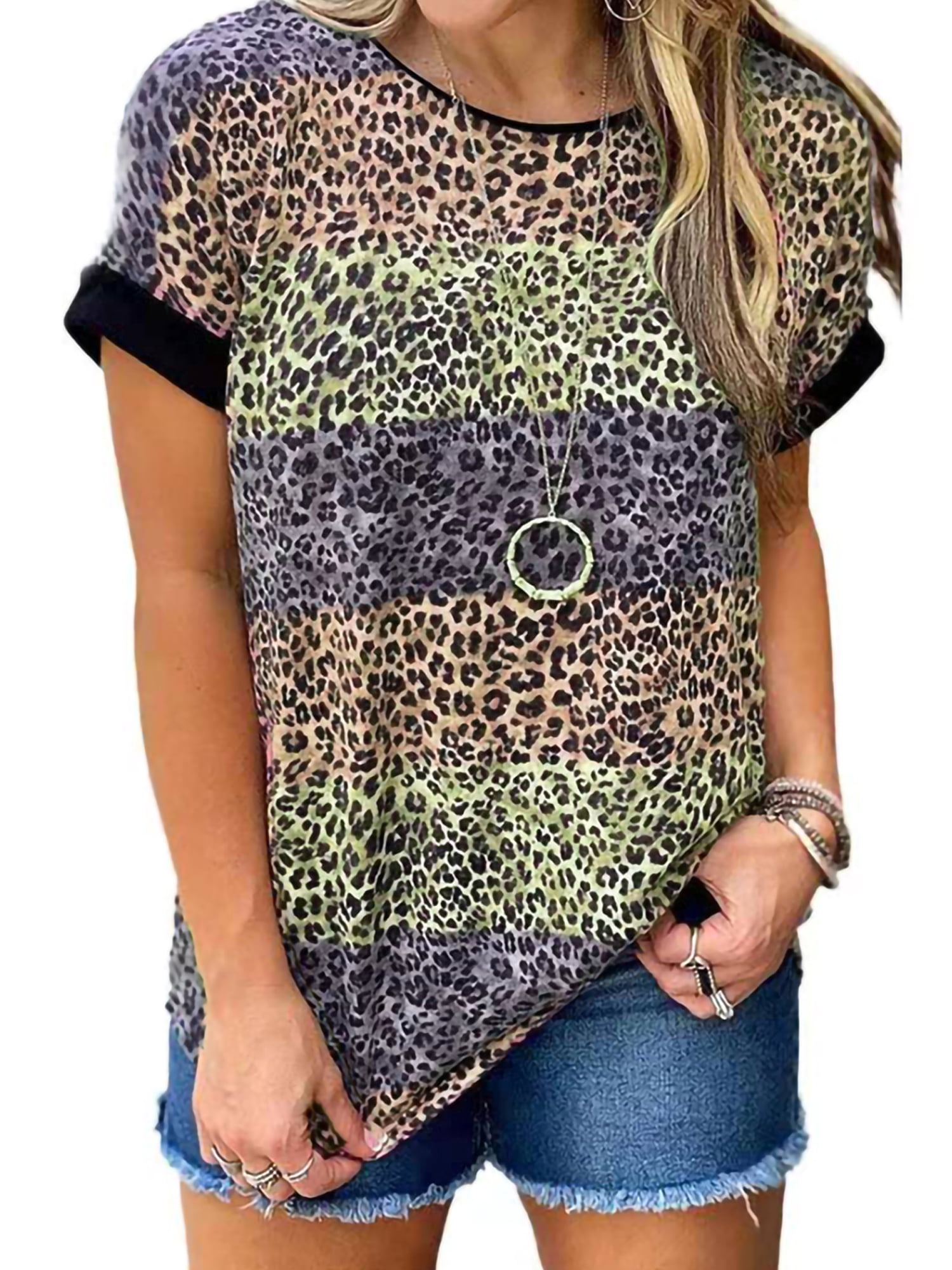 AMaVo - Avamo Women Leopard Print Top 