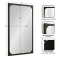 thumbnail image 3 of Kate and Laurel Kenai Modern Rectangle Wooden Wall Mirror, 24 x 36, Black, Decorative Wood Rectangular Mirror for Use as Bathroom Vanity Mirror or in Living Room, Entryway, or Bedroom, 3 of 8