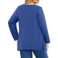 thumbnail image 5 of WellSize Plus Size Women Tunic Tops Casual Crew Neck Long Sleeve Blouses Dressy Pleated Fall Shirts, 5 of 9