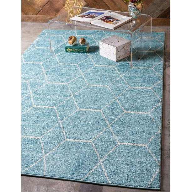 Unique Loom Geometric Trellis Frieze Area Rug or Runner