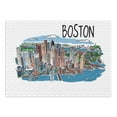 thumbnail image 2 of Boston, Massachusetts, Line Drawing (1000 Piece Puzzle, Size 19x27, Challenging Jigsaw Puzzle for Adults and Family, Made in USA), 2 of 4