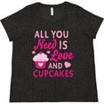 thumbnail image 3 of Inktastic Valentines Day All You Need is Love and Cupcakes Women's Plus Size T-Shirt, 3 of 5