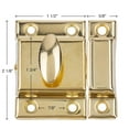 thumbnail image 2 of Pestillo de puerta de gabinete estampado de latón estampado grande - 2 1/8 "" ? 2 1/8"" - Paquete de 6 - Pestillo para puerta de armario con resorte y giro ovalado - Herrajes para gabinetes vintage |, 2 of 5
