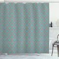 thumbnail image 1 of Ambesonne Damask Shower Curtain, Venetian Italian, 69"Wx84"L, Cocoa Sky Blue Yellow, 1 of 2