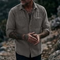thumbnail image 6 of Men's Button Down Shirts Black Big and Tall Long Sleeve Solid Turndown Collar Casual Button Front Zipper Blouse, 6 of 8